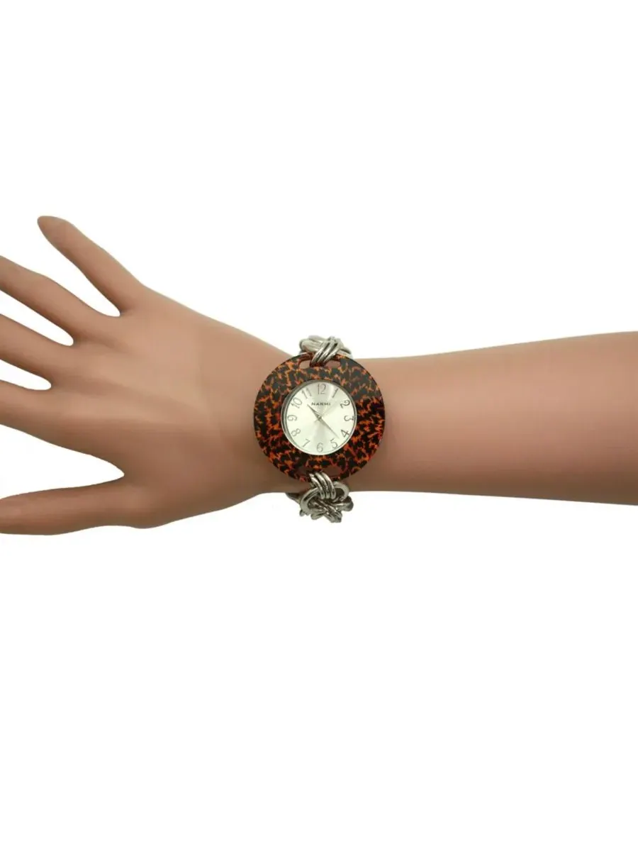 Женские часы с браслетом Cheetah Bracelet Big Face Olivia Pratt — изображение 4 из 4, оттенок бежевый