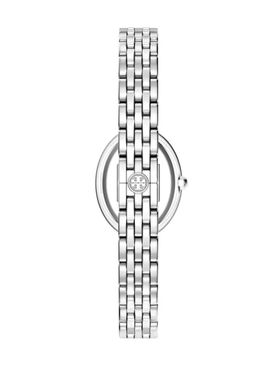 Женские часы The Oval Quartz Two-Hand Silver Stainless Steel Tory Burch — изображение 3 из 7, оттенок серебряный