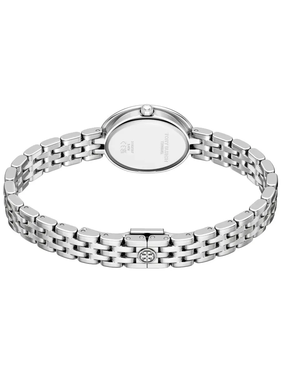 Женские часы The Oval Quartz Two-Hand Silver Stainless Steel Tory Burch — изображение 4 из 7, оттенок серебряный