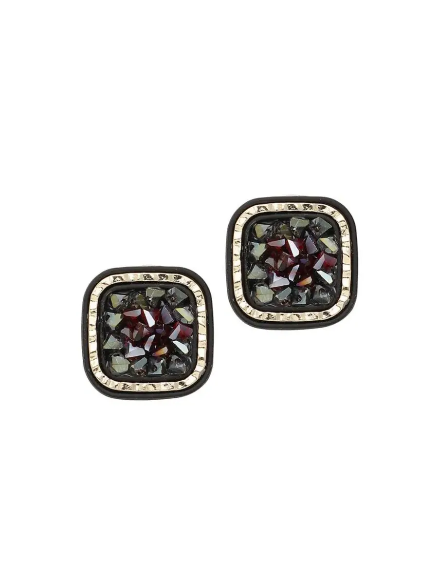 Серьги-гвоздики с кристаллами, модель Crystal Stud Earrings SOHI — изображение 1 из 3, оттенок черный