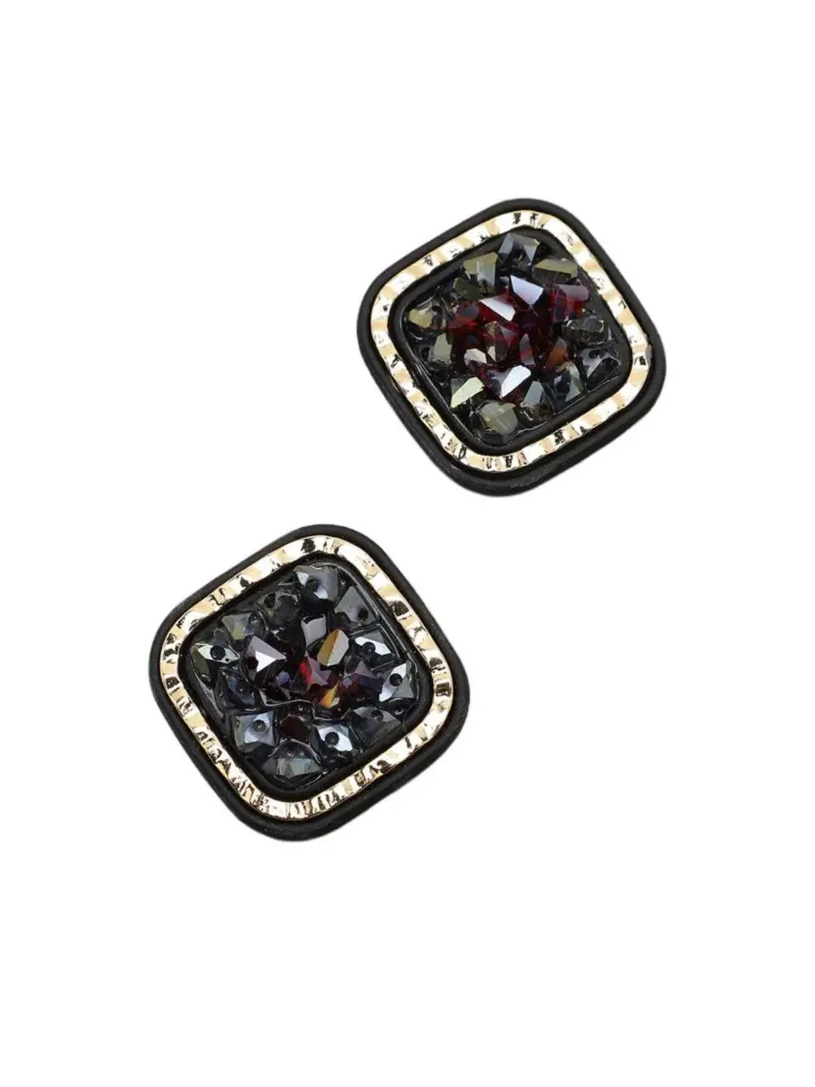 Серьги-гвоздики с кристаллами, модель Crystal Stud Earrings SOHI — изображение 2 из 3, оттенок черный