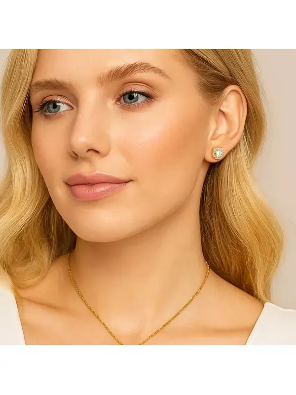 Серьги-Гвоздики Serena Halo, покрытые золотом и белым золотом Hollywood Sensation — изображение 4 из 4