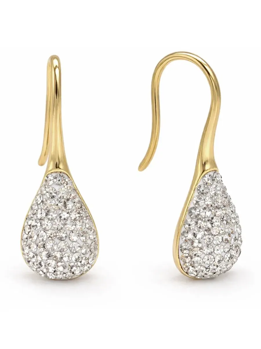 Серьги-подвески с кристаллами Crystal Paved Drop Wire Hook And Now This — изображение 1 из 5, оттенок золото