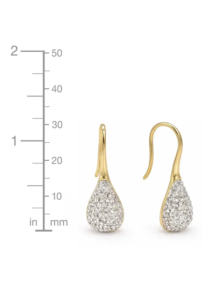 Серьги-подвески с кристаллами Crystal Paved Drop Wire Hook And Now This — изображение 4 из 5, оттенок золото