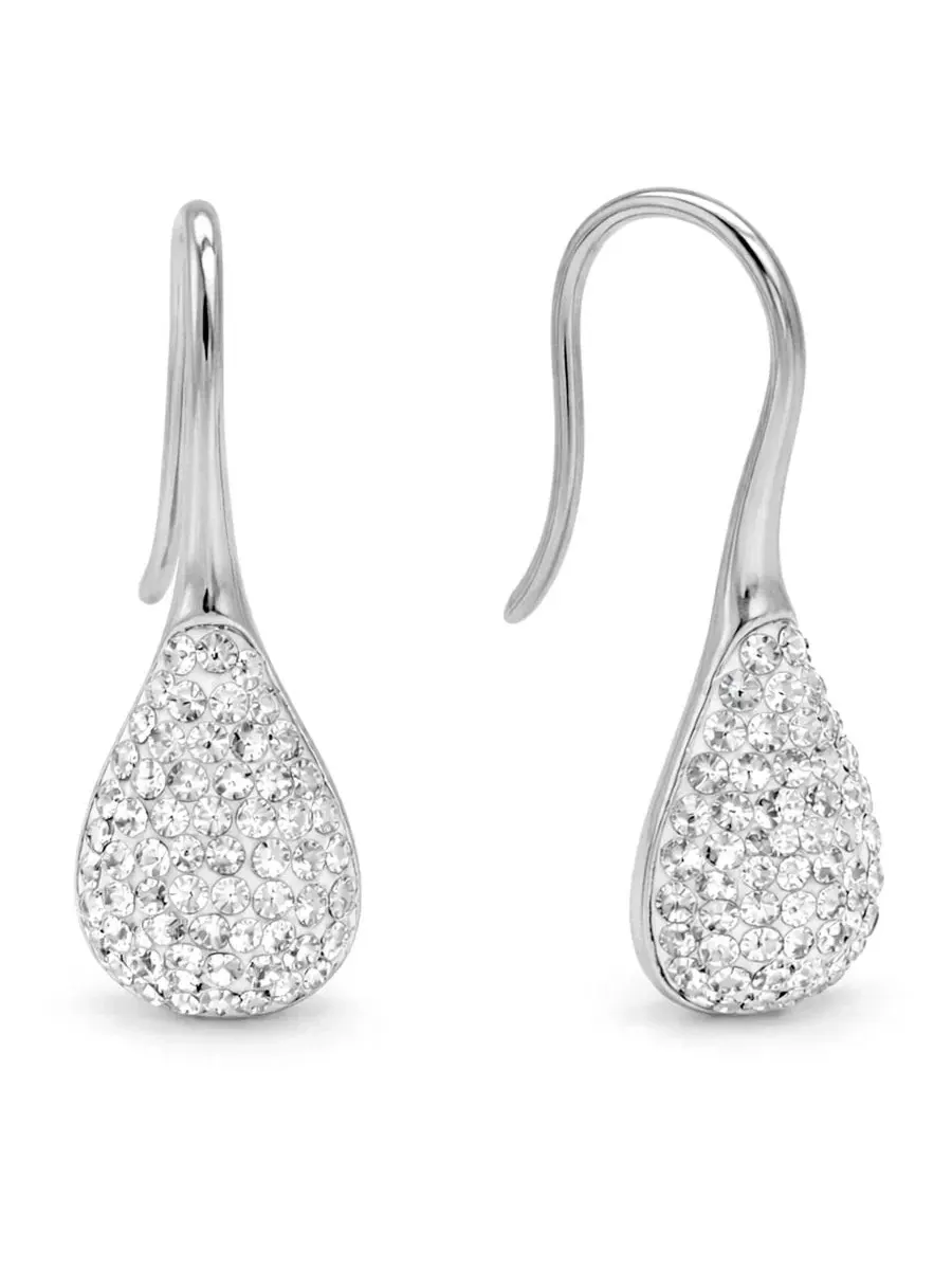 Серьги-подвески с кристаллами, модель Crystal Paved Drop Wire Hook And Now This — изображение 1 из 5, оттенок серебристый