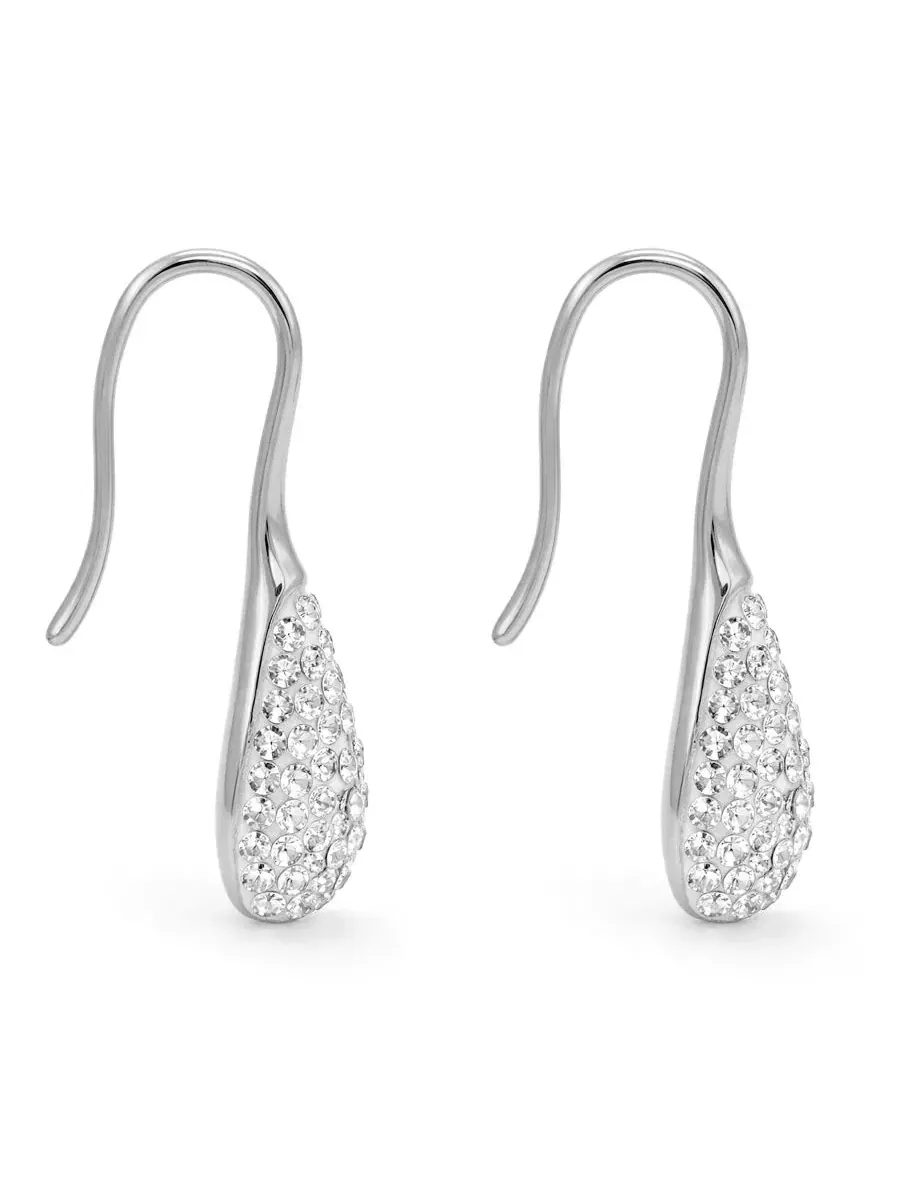 Серьги-подвески с кристаллами, модель Crystal Paved Drop Wire Hook And Now This — изображение 2 из 5, оттенок серебристый