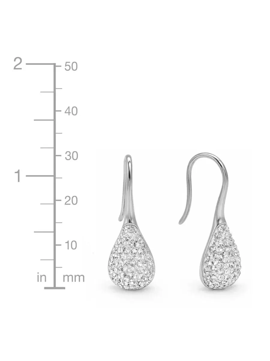 Серьги-подвески с кристаллами, модель Crystal Paved Drop Wire Hook And Now This — изображение 4 из 5, оттенок серебристый