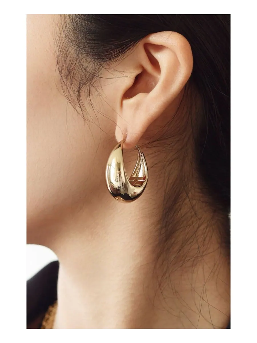 Серьги-кольца с подвесками RETRO CHIC — изображение 3 из 3, оттенок золото
