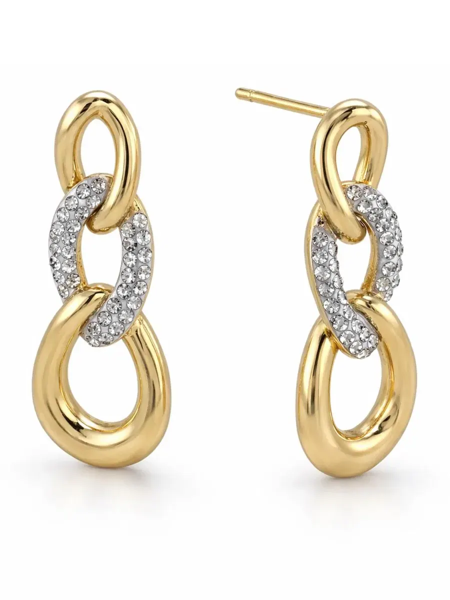 Серьги-подвески Crystal Link Drop Post Earrings And Now This — изображение 1 из 5, оттенок золото