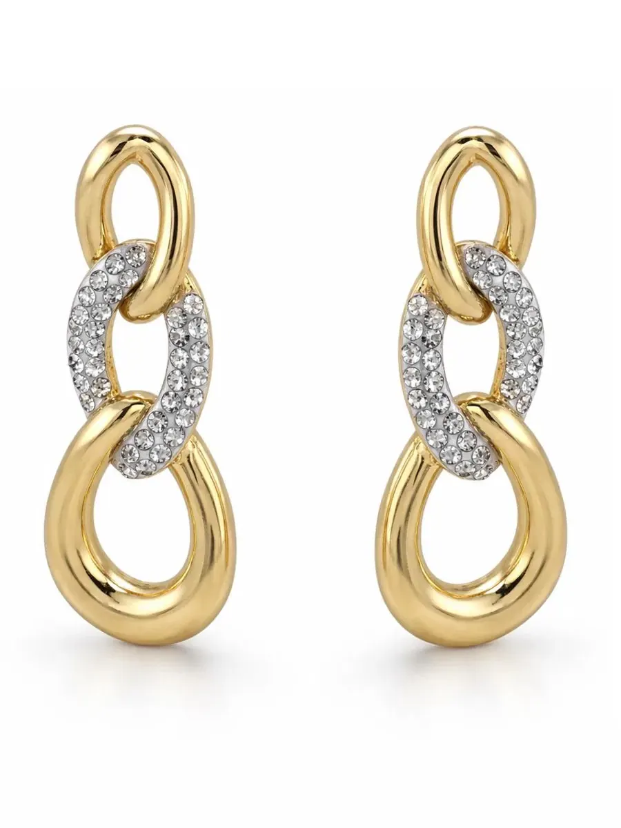 Серьги-подвески Crystal Link Drop Post Earrings And Now This — изображение 3 из 5, оттенок золото
