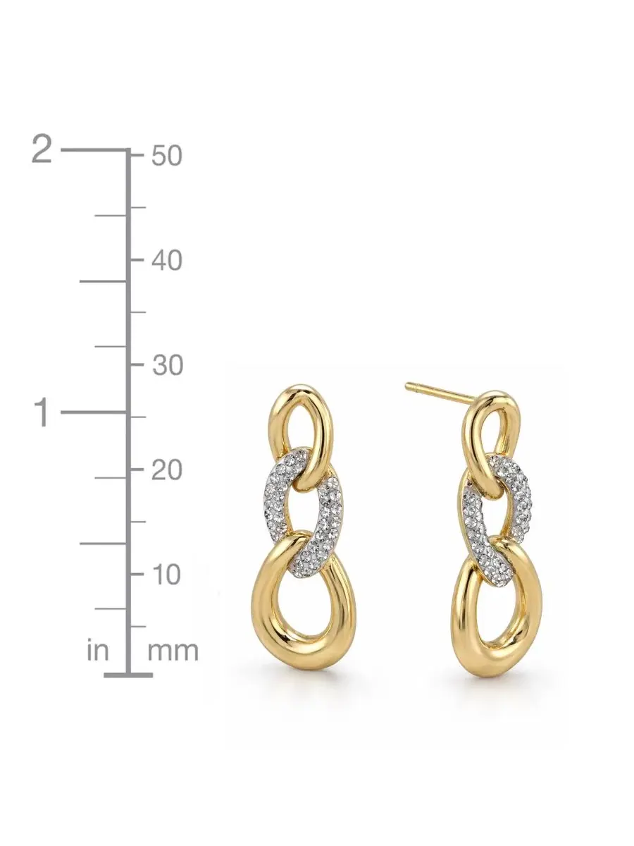 Серьги-подвески Crystal Link Drop Post Earrings And Now This — изображение 4 из 5, оттенок золото