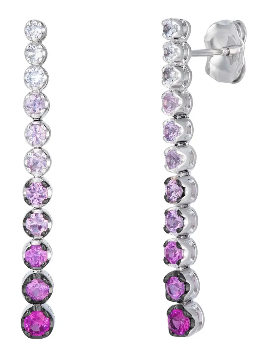 Серьги с розовым и белым сапфиром Strawberry Ombré Le Vian — изображение 3 из 3, оттенок золотистый
