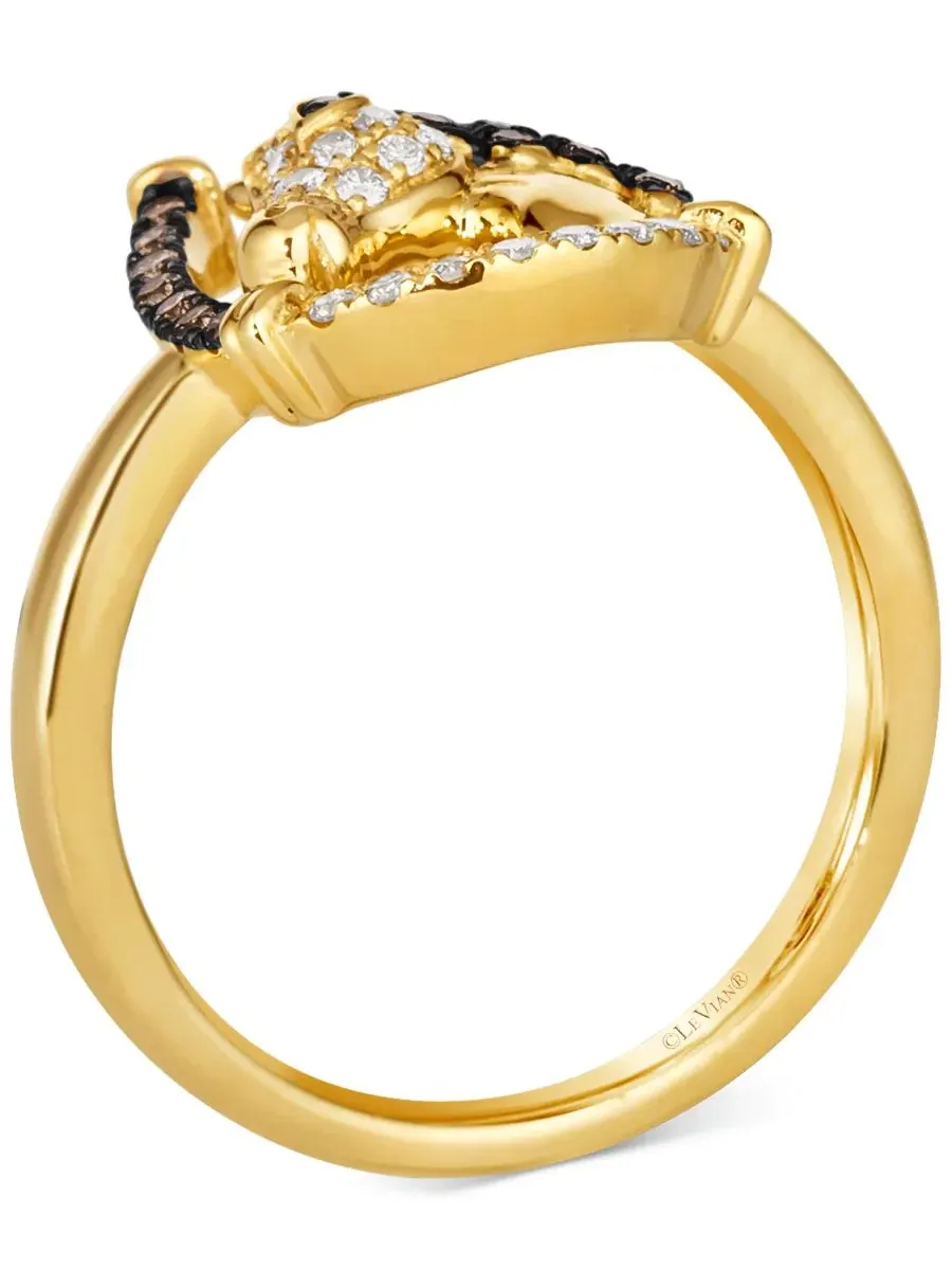 Кольцо с подковой и бриллиантами 1/3 ct. t.w. в 14k золоте Le Vian — изображение 2 из 3, оттенок нет цвета