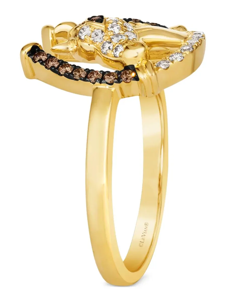 Кольцо с подковой и бриллиантами 1/3 ct. t.w. в 14k золоте Le Vian — изображение 3 из 3, оттенок нет цвета