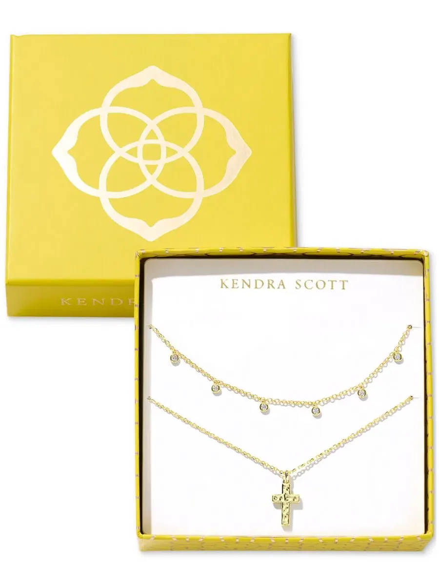 Комплект ожерелий Amelia с крестом Kendra Scott — изображение 1 из 5, оттенок золотистый/прозрачный