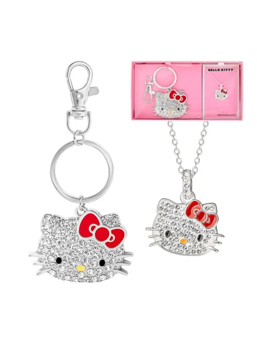 Подарочный набор из хрустального ожерелья и брелока Hello Kitty