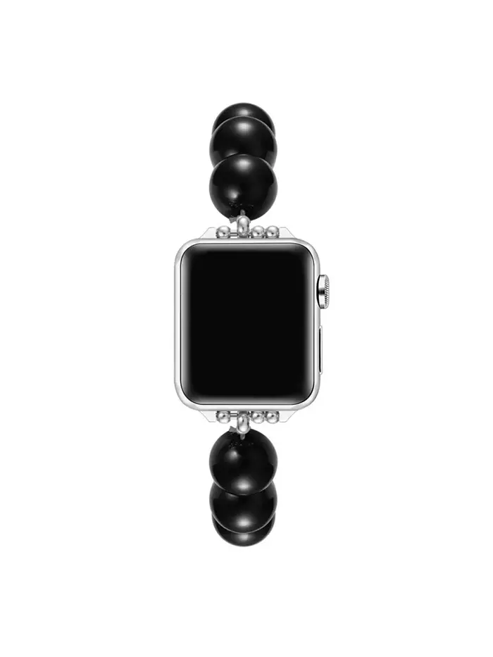 Фиолетовый браслет с искусственным жемчугом для Apple Watch 44,45,46,49mm Posh Tech — изображение 3 из 4, оттенок белый