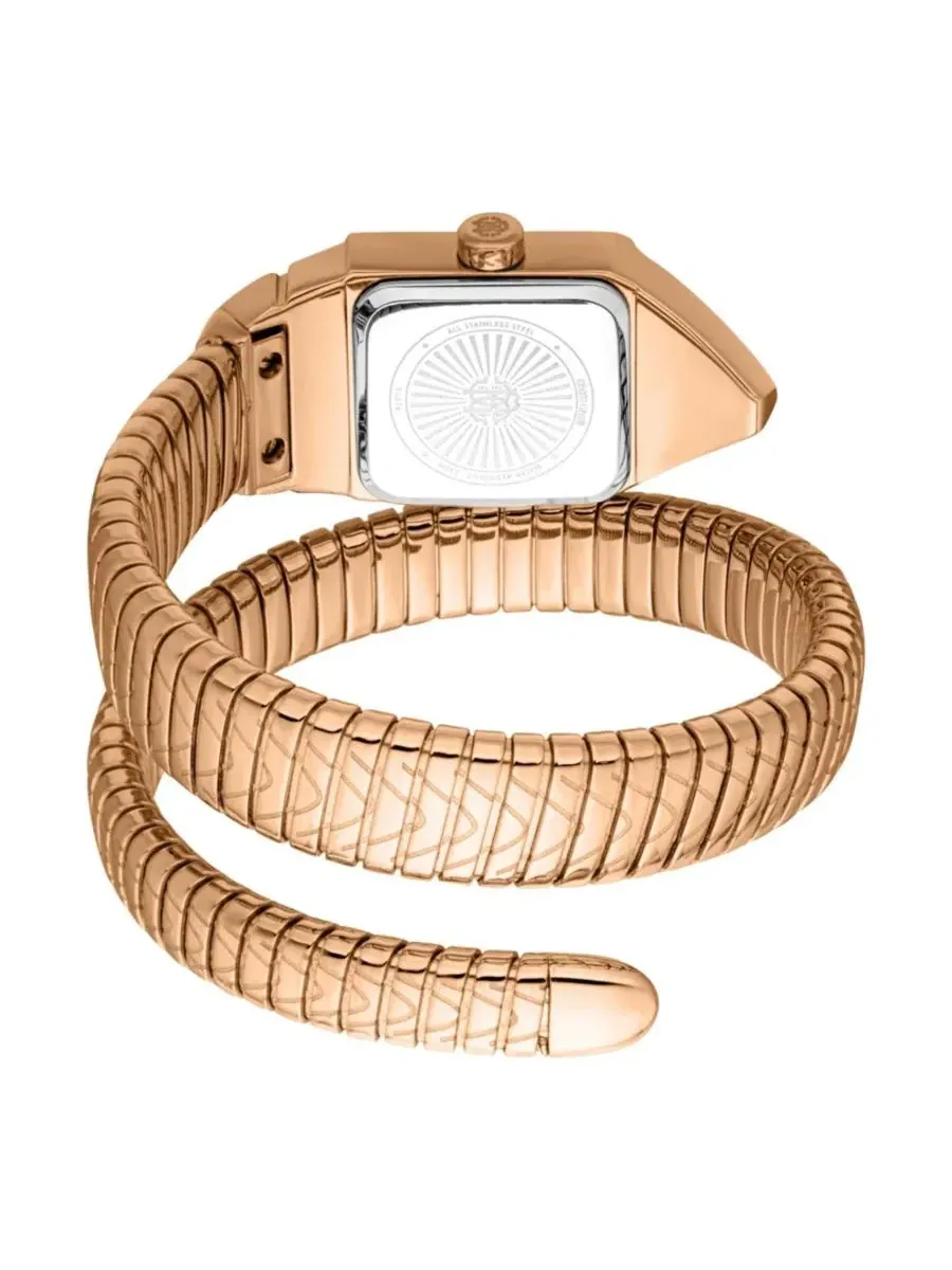 Женские часы Snake Core Quartz IP Stainless Steel Bracelet Watch Roberto Cavalli — изображение 2 из 3, оттенок розовый