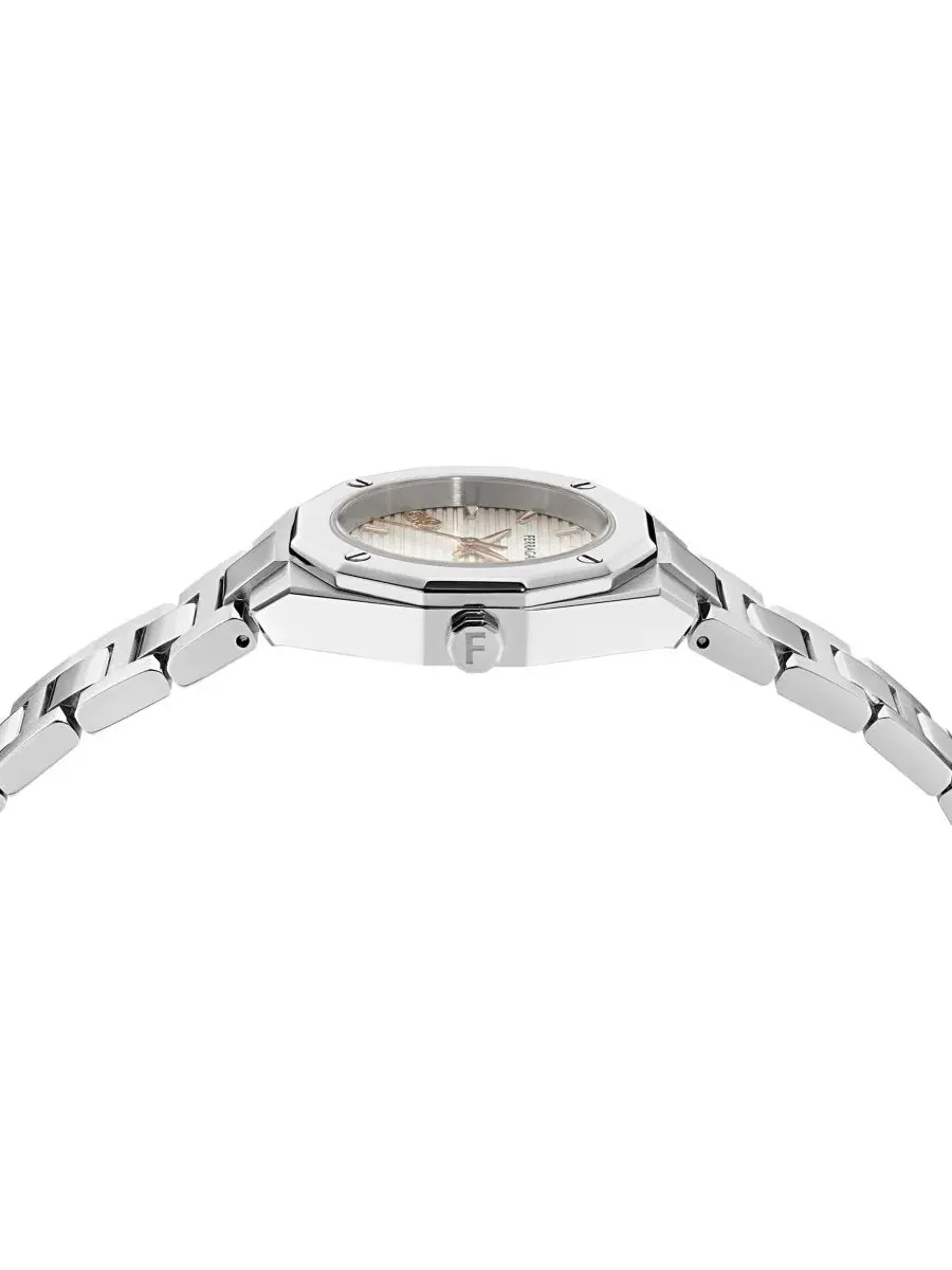Женские часы Edge Silver Stainless Steel Bracelet Watch 28mm Ferragamo — изображение 2 из 5, оттенок серебряный