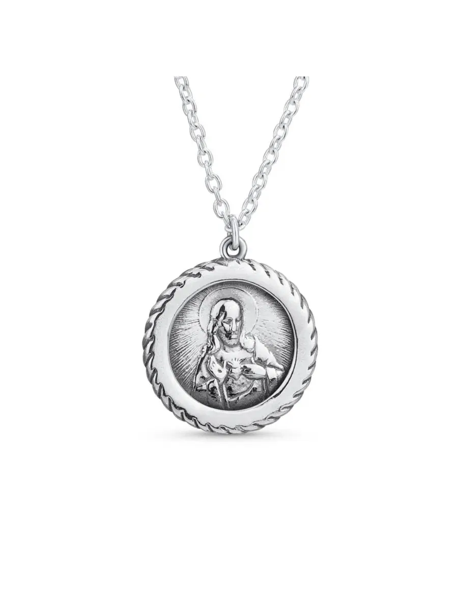 Подвеска-медальон с молитвой, из стерлингового серебра .925, Jesus Bling Jewelry — изображение 1 из 4, оттенок серебряный