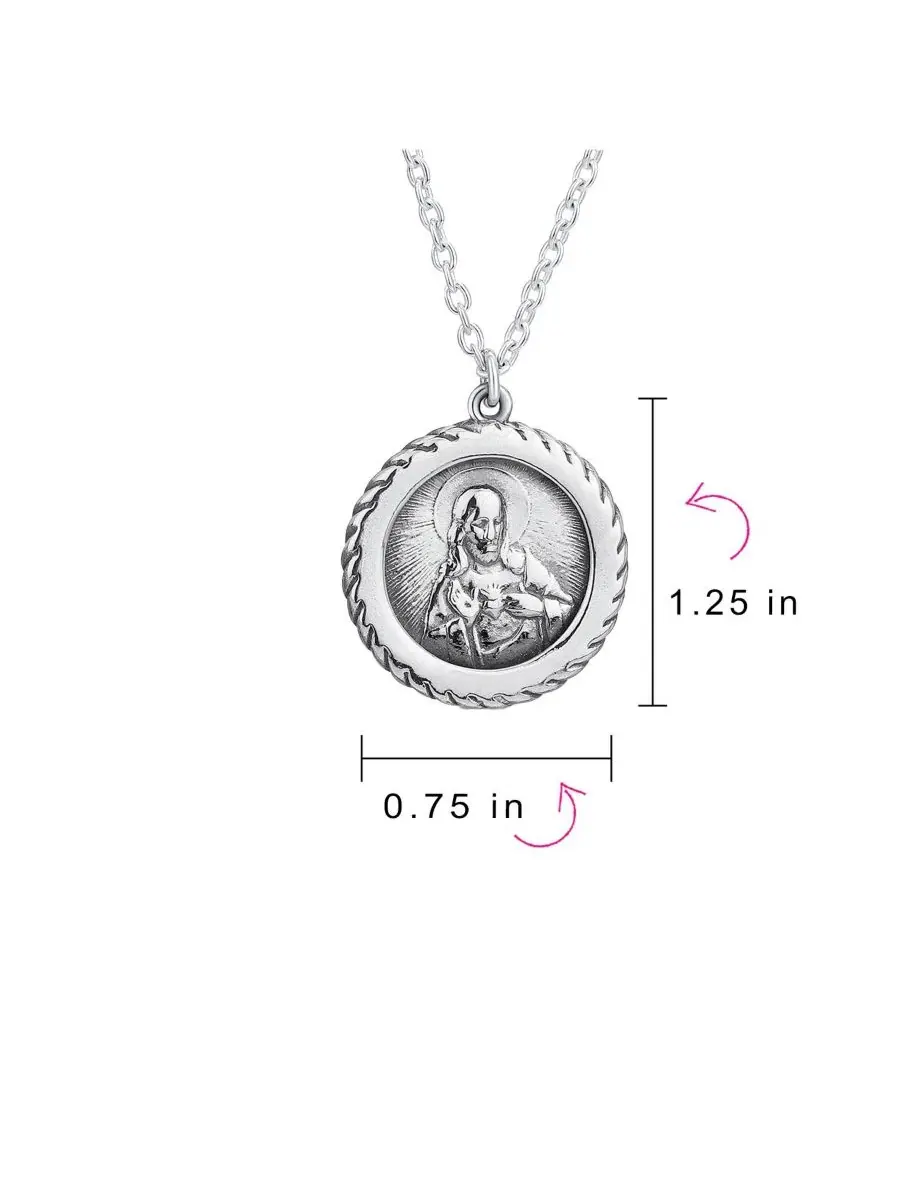Подвеска-медальон с молитвой, из стерлингового серебра .925, Jesus Bling Jewelry — изображение 4 из 4, оттенок серебряный