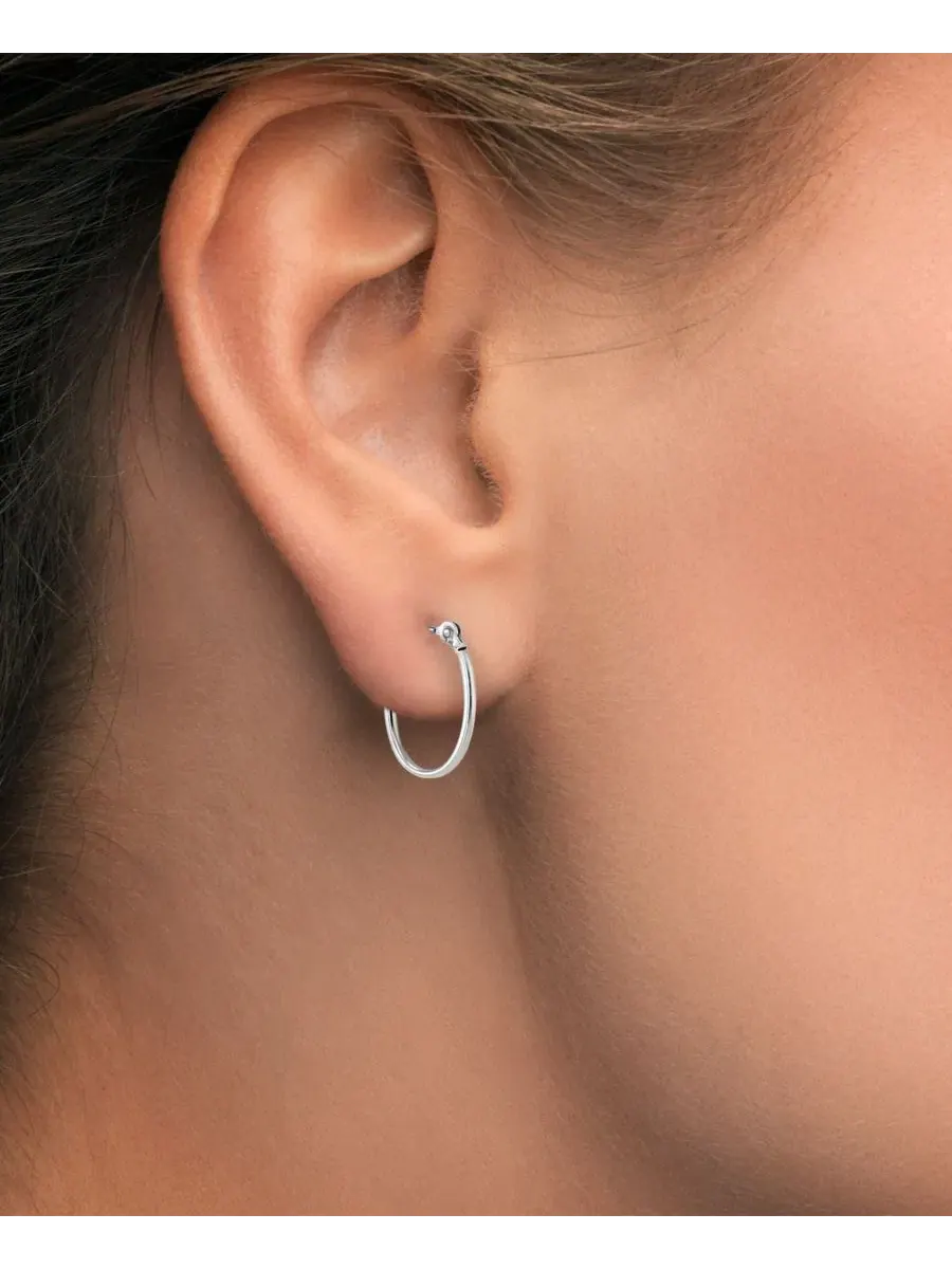 Комплект серег с круглыми и овальными обручами, модель 2-Piece Round & Oval Hoop Earrings Set — изображение 3 из 5