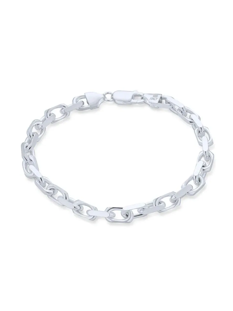 Мужской браслет из стерлингового серебра с якорем 8.5 дюймов Bling Jewelry — изображение 2 из 3, оттенок серебряный
