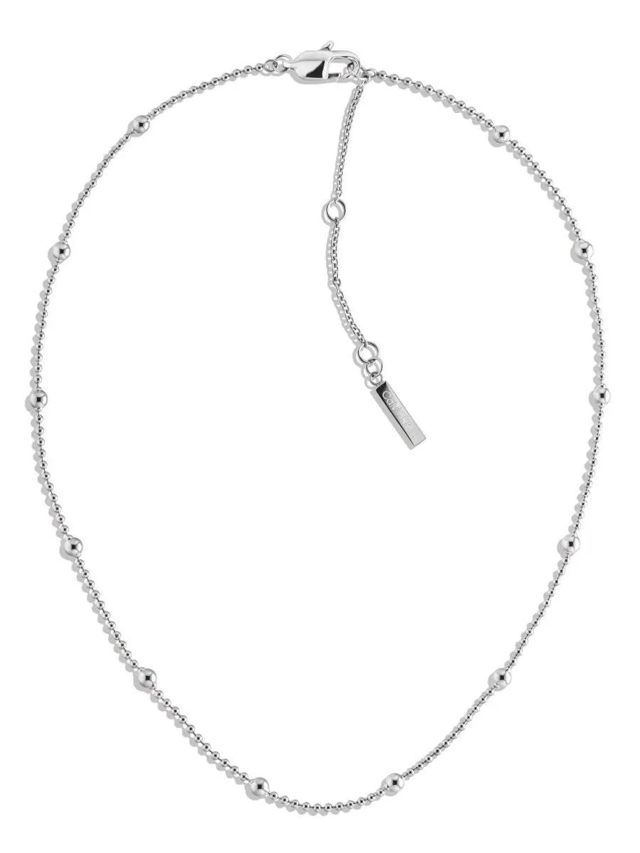 Комплект ожерелий с шарами Layered Chain Ball Necklace Calvin Klein — изображение 3 из 8, оттенок серебряный