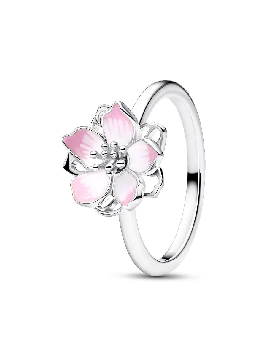 Кольцо с вращающимся цветком Cherry Blossom Ring Pandora — изображение 1 из 3, оттенок серебристый