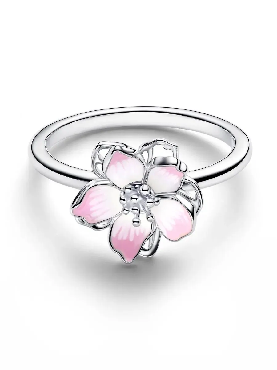 Кольцо с вращающимся цветком Cherry Blossom Ring Pandora — изображение 2 из 3, оттенок серебристый
