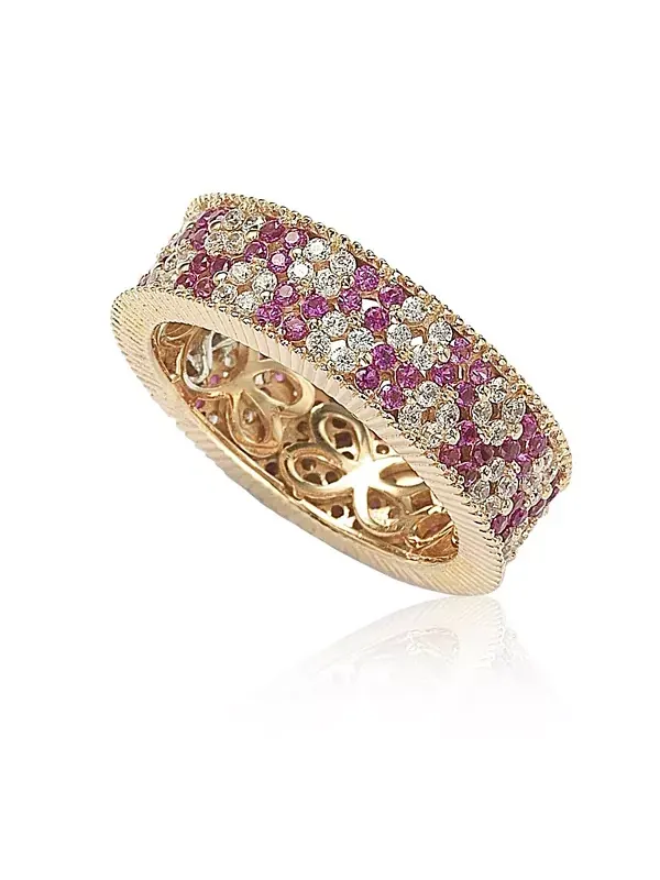 Кольцо Suzy Levian из стерлингового серебра с двумя цветочными подвесками и кубическим цирконием — изображение 1 из 3