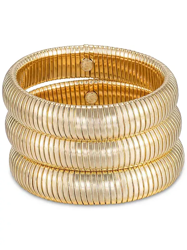 Комплект браслетов Golden Hour Flex Snake Chain, 3 предмета Ettika — изображение 3 из 3, оттенок золото