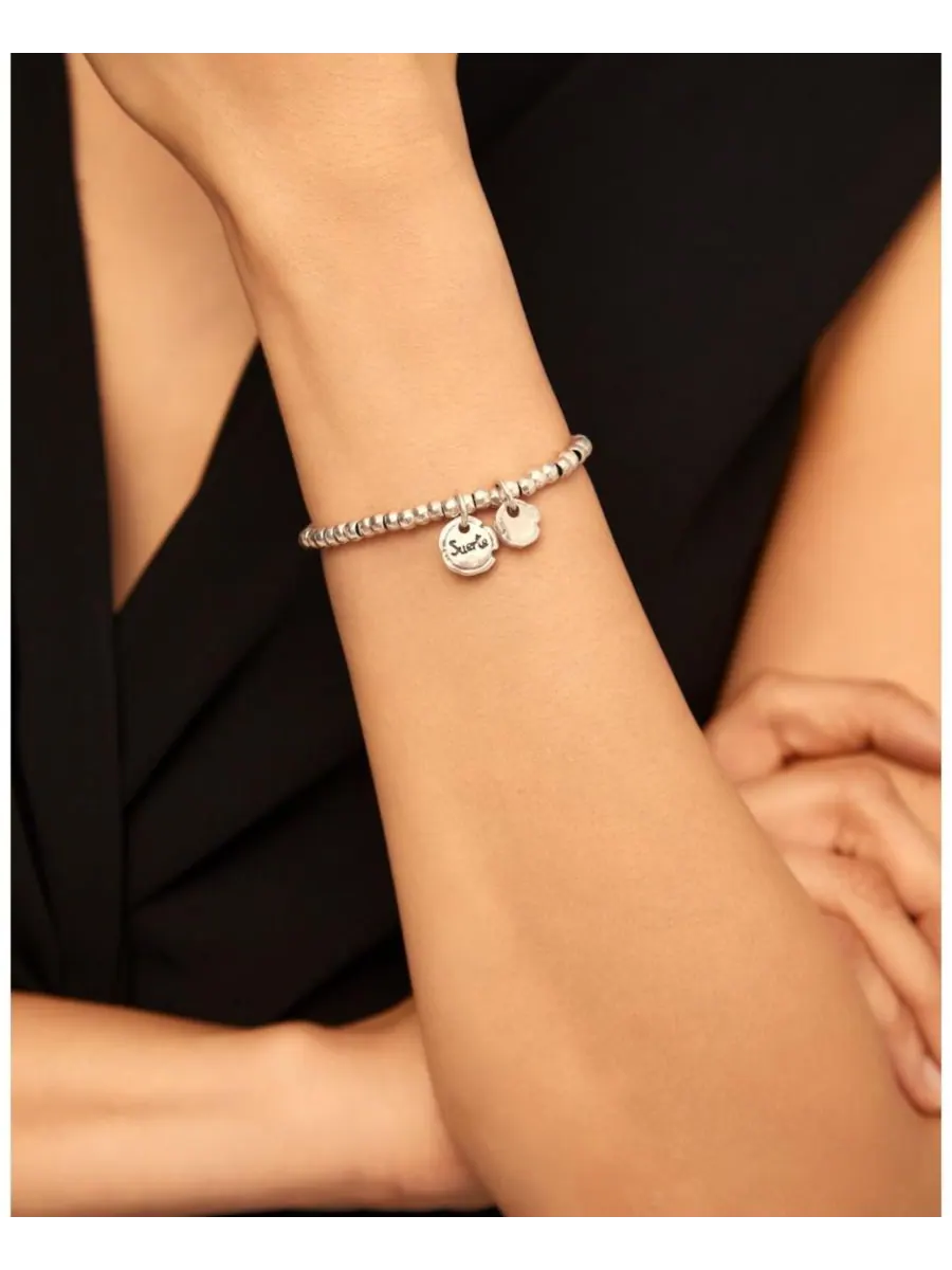 Браслет из стерлингового серебра с круглыми бусинами UNOde50 — изображение 4 из 4, оттенок серебряный