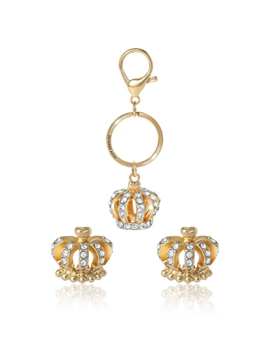 Набор аксессуаров Juicy Couture: Брелок и серьги Корона — изображение 2 из 9, оттенок золотистый