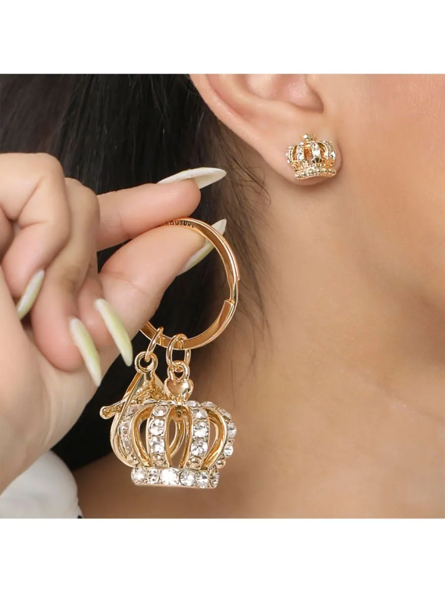 Набор аксессуаров Juicy Couture: Брелок и серьги Корона — изображение 5 из 9, оттенок золотистый