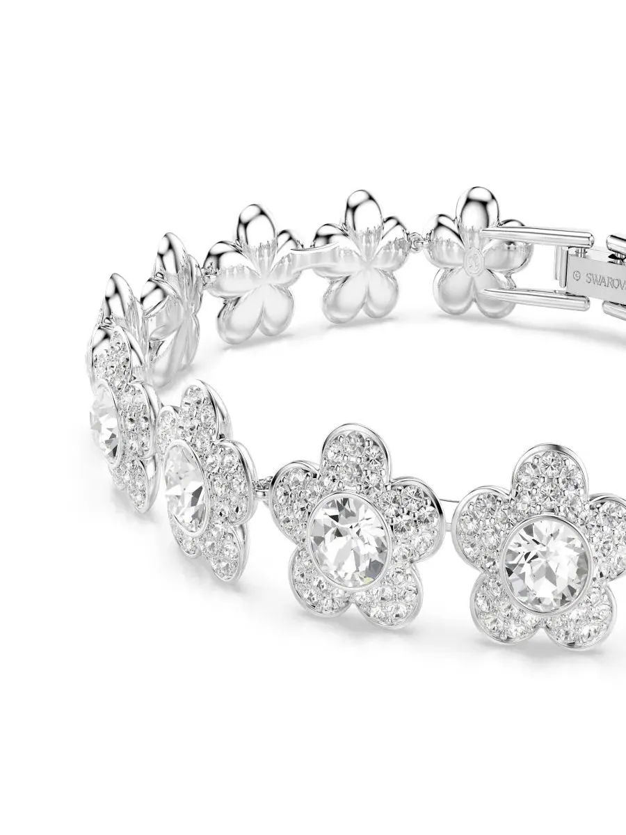 Браслет с родиевым покрытием в виде цветка от Арианы Гранде Swarovski — изображение 2 из 7, оттенок серебряный