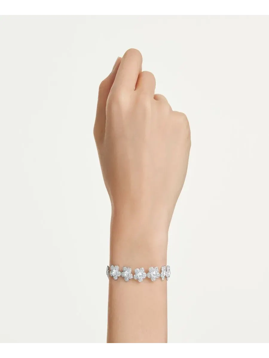 Браслет с родиевым покрытием в виде цветка от Арианы Гранде Swarovski — изображение 4 из 7, оттенок серебряный