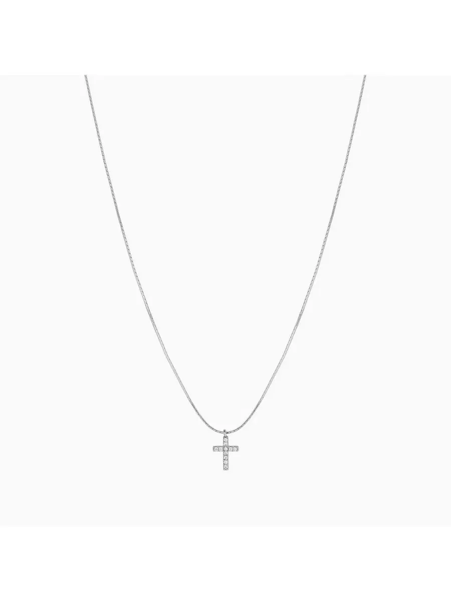 Подвеска-крест Weiss с кристаллами, из стерлингового серебра с покрытием 18k желтое золото — изображение 1 из 4