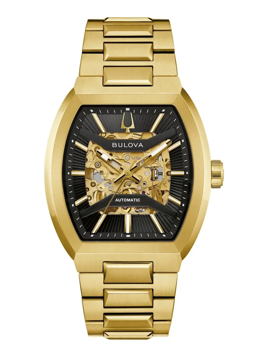 Мужские автоматические часы Maquina из золотистой нержавеющей стали, 40 мм Bulova — изображение 1 из 3, оттенок золотистый