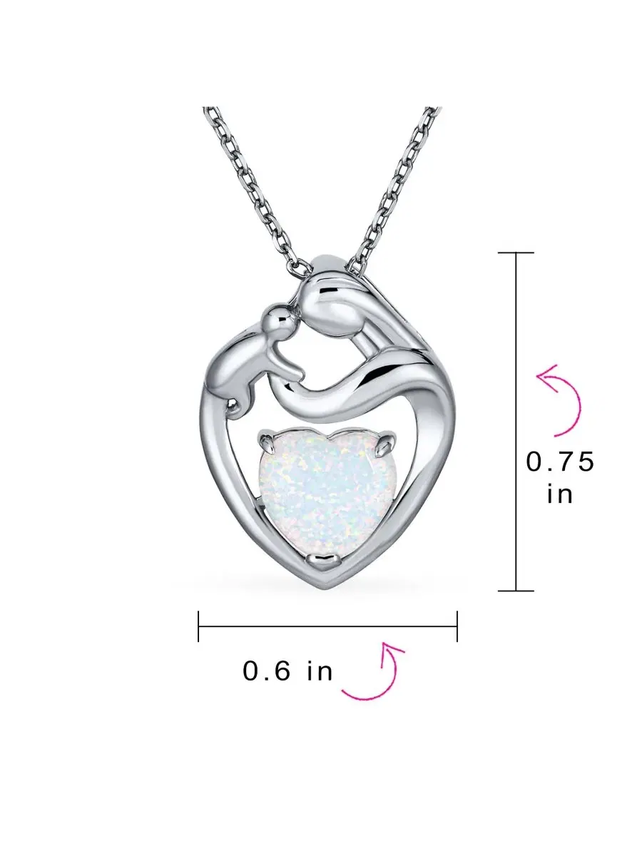 Подвеска с сердцем Opal Heart Loving Mother — изображение 3 из 3, оттенок серебристый белый