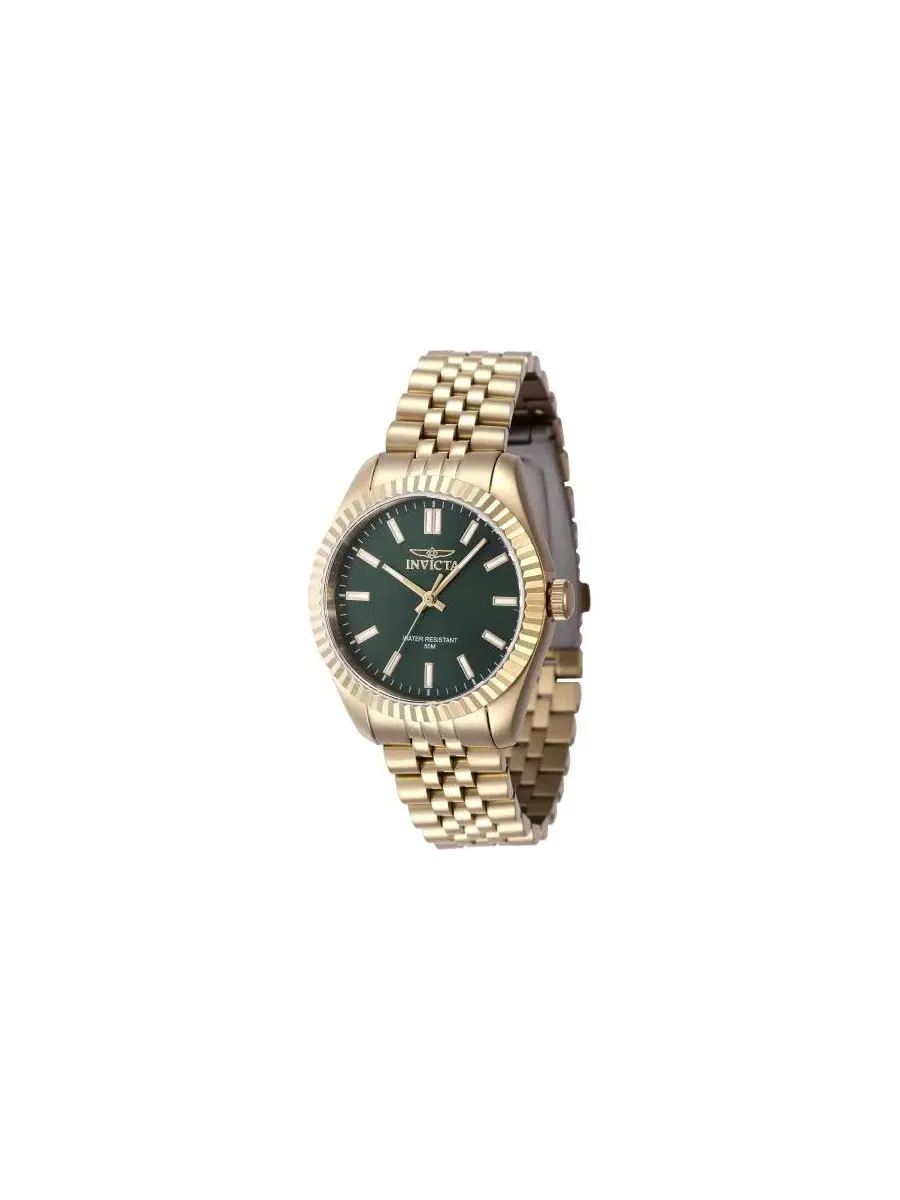 Женские часы Specialty Quartz 3 Hand Green Dial Invicta — изображение 1 из 2, оттенок золото