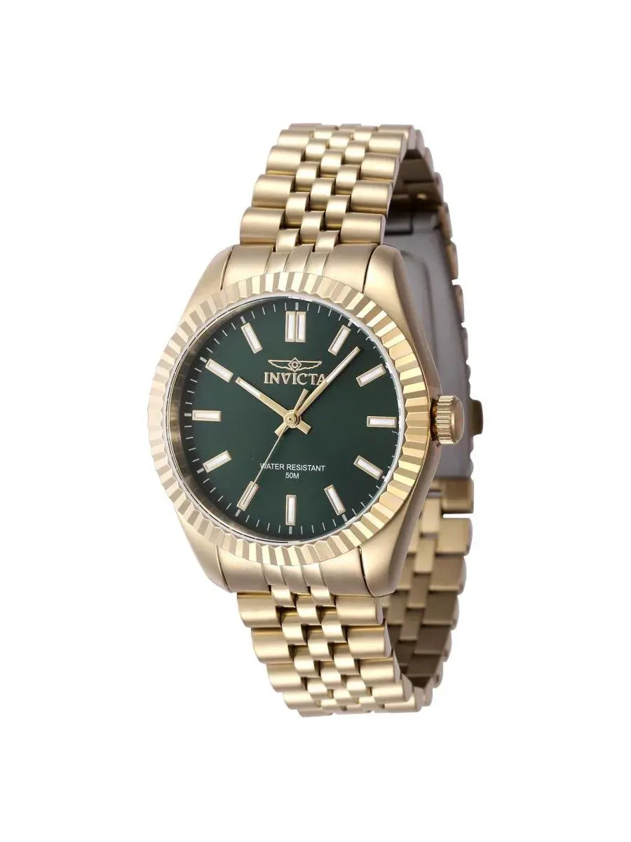 Женские часы Specialty Quartz 3 Hand Green Dial Invicta — изображение 2 из 2, оттенок золото