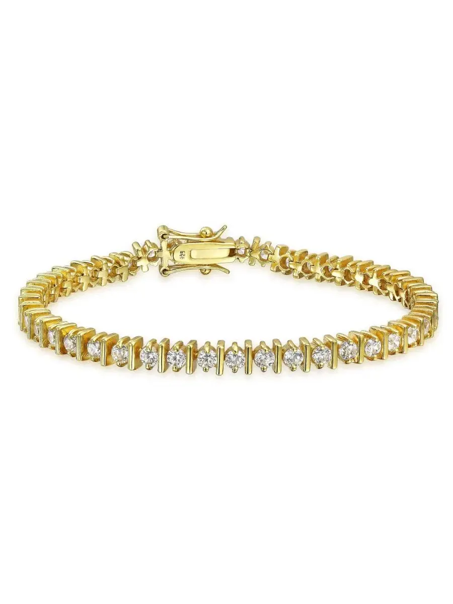Браслет теннисный с кубическим цирконием, 10CT, из стерлингового серебра Bling Jewelry — изображение 1 из 3