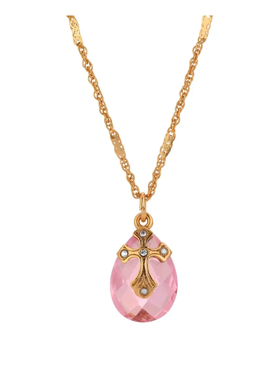 Кулон-крест с кристаллами Briolette, 14k золото Symbols of Faith