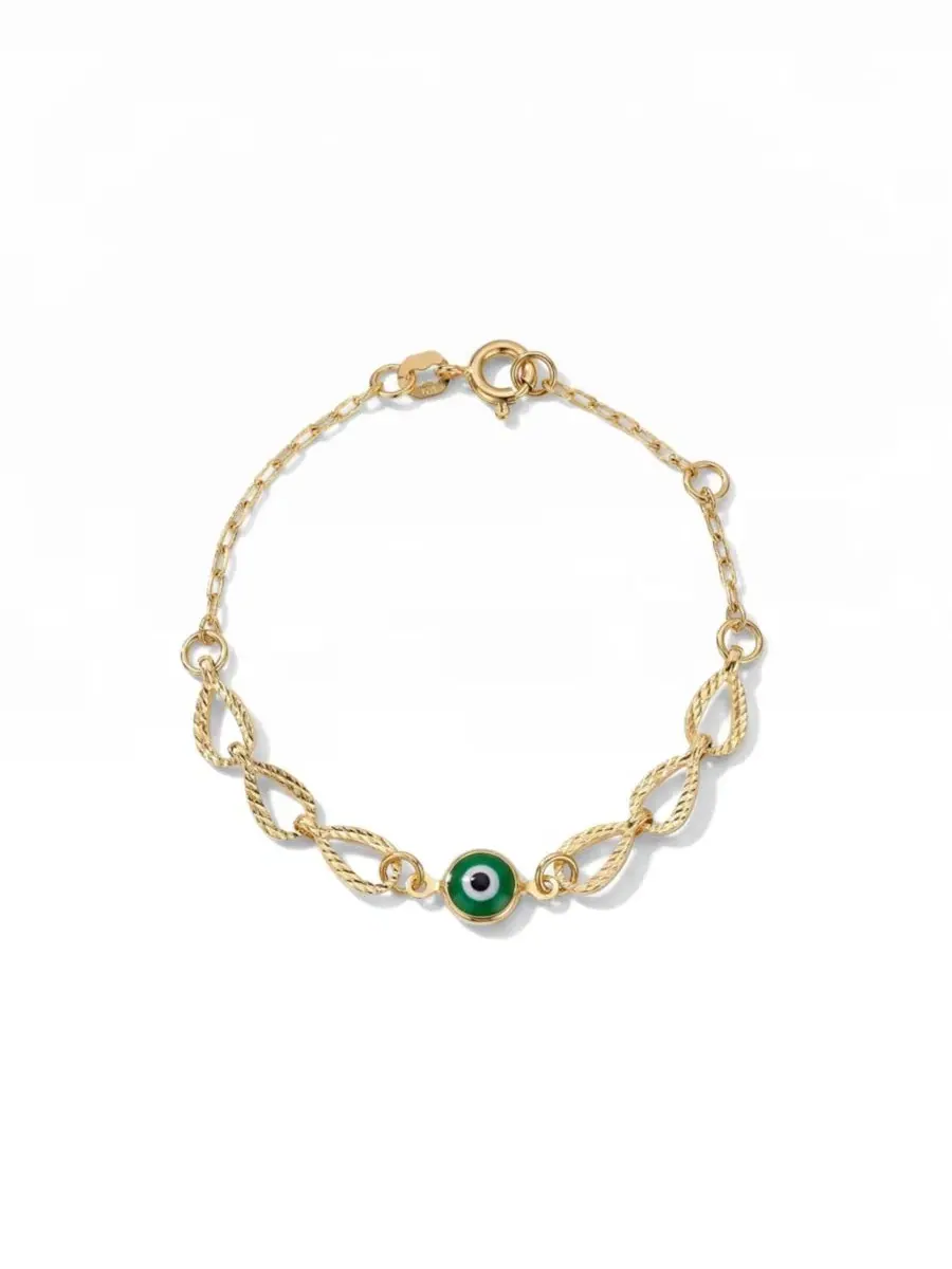 Браслет с глазом Фатимы Green Evil Eye Heirloom The M Jewelers — зеленый