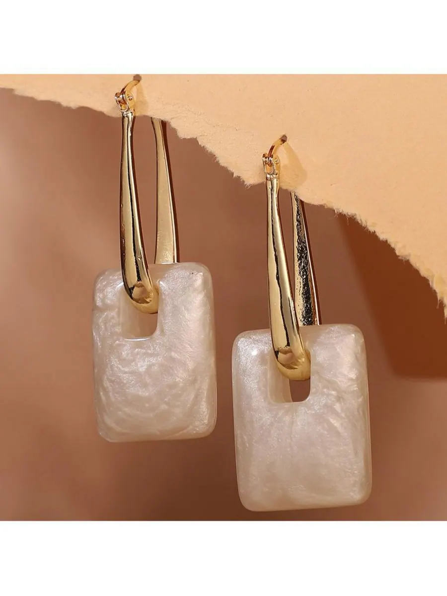 Женские серьги-кольца The Puffer-Glaze Hoop Earrings - California Gold SOHI — изображение 2 из 5, оттенок золото