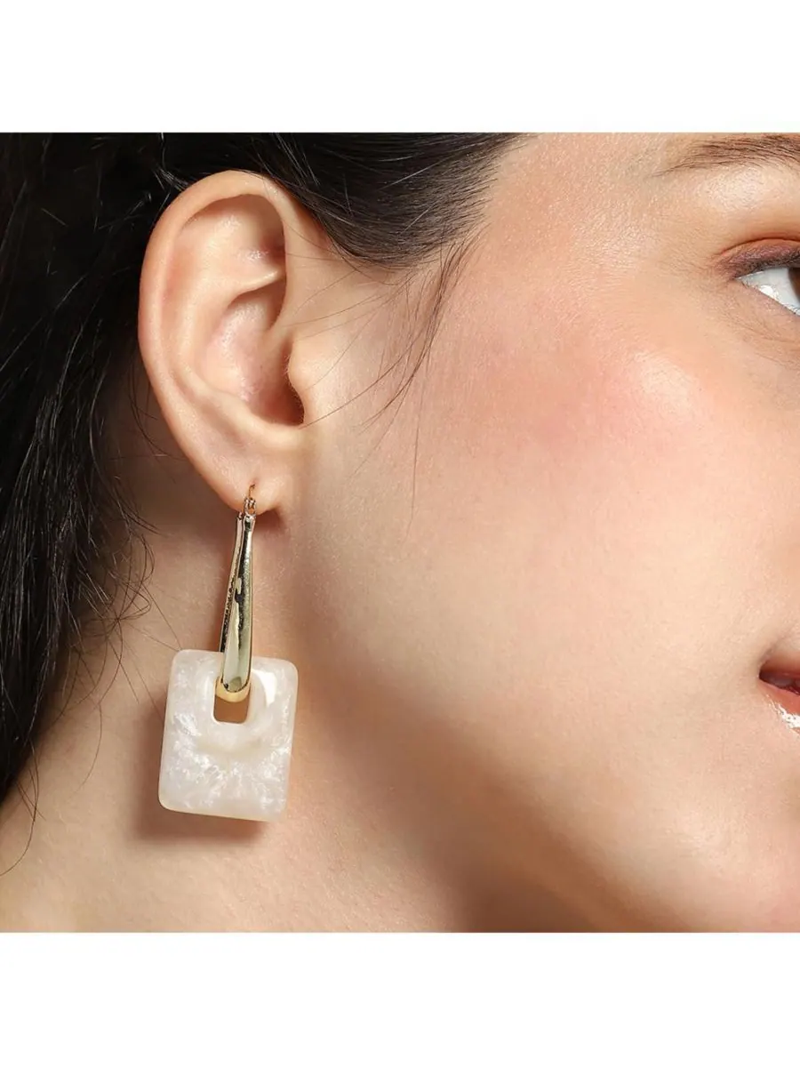Женские серьги-кольца The Puffer-Glaze Hoop Earrings - California Gold SOHI — изображение 3 из 5, оттенок золото