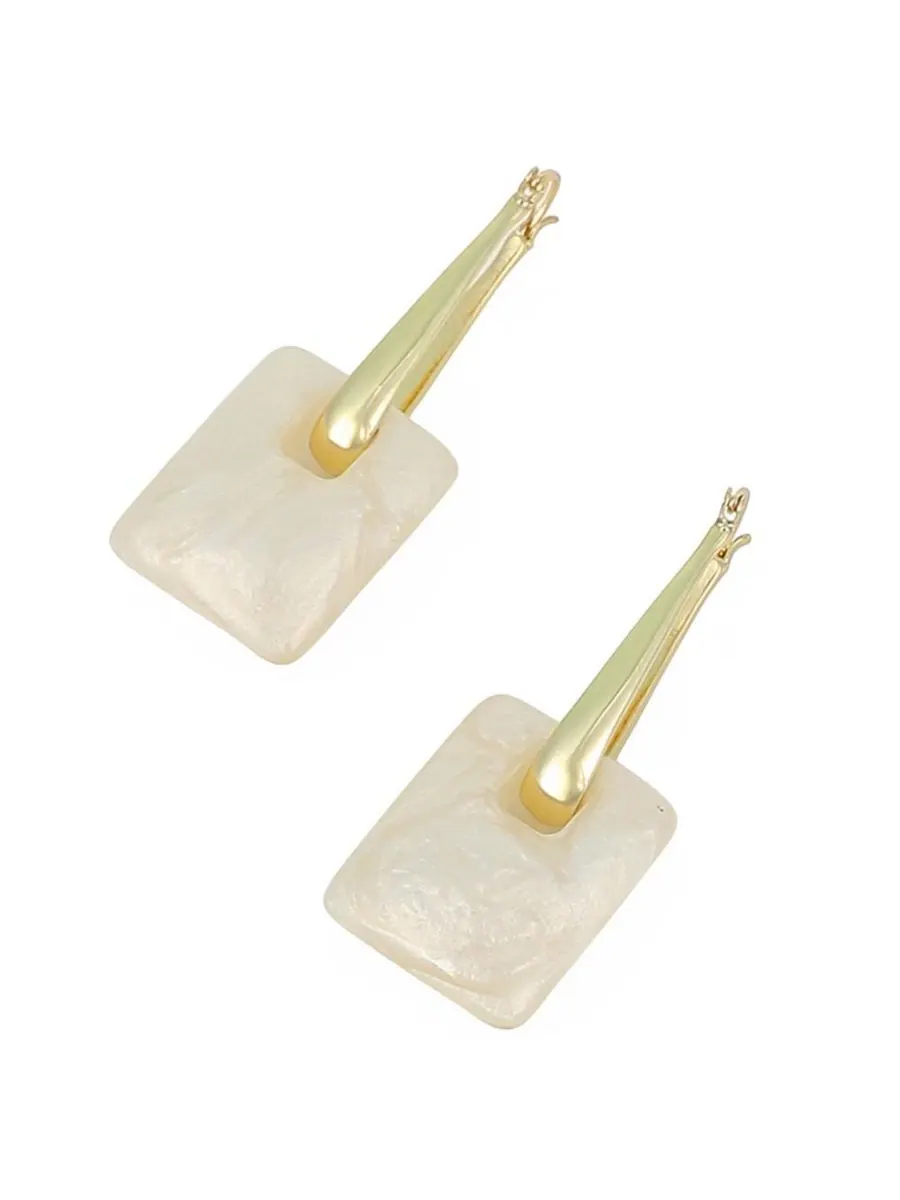 Женские серьги-кольца The Puffer-Glaze Hoop Earrings - California Gold SOHI — изображение 5 из 5, оттенок золото