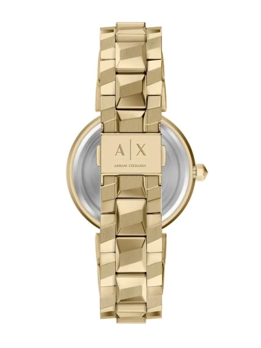 Женские часы Armani Exchange Audora с двумя стрелками, золотистым корпусом, из нержавеющей стали — изображение 3 из 7