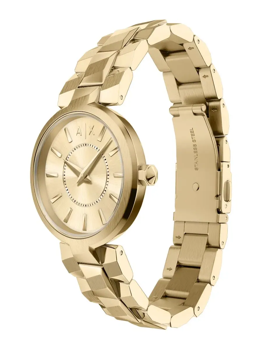 Женские часы Armani Exchange Audora с двумя стрелками, золотистым корпусом, из нержавеющей стали — изображение 4 из 7